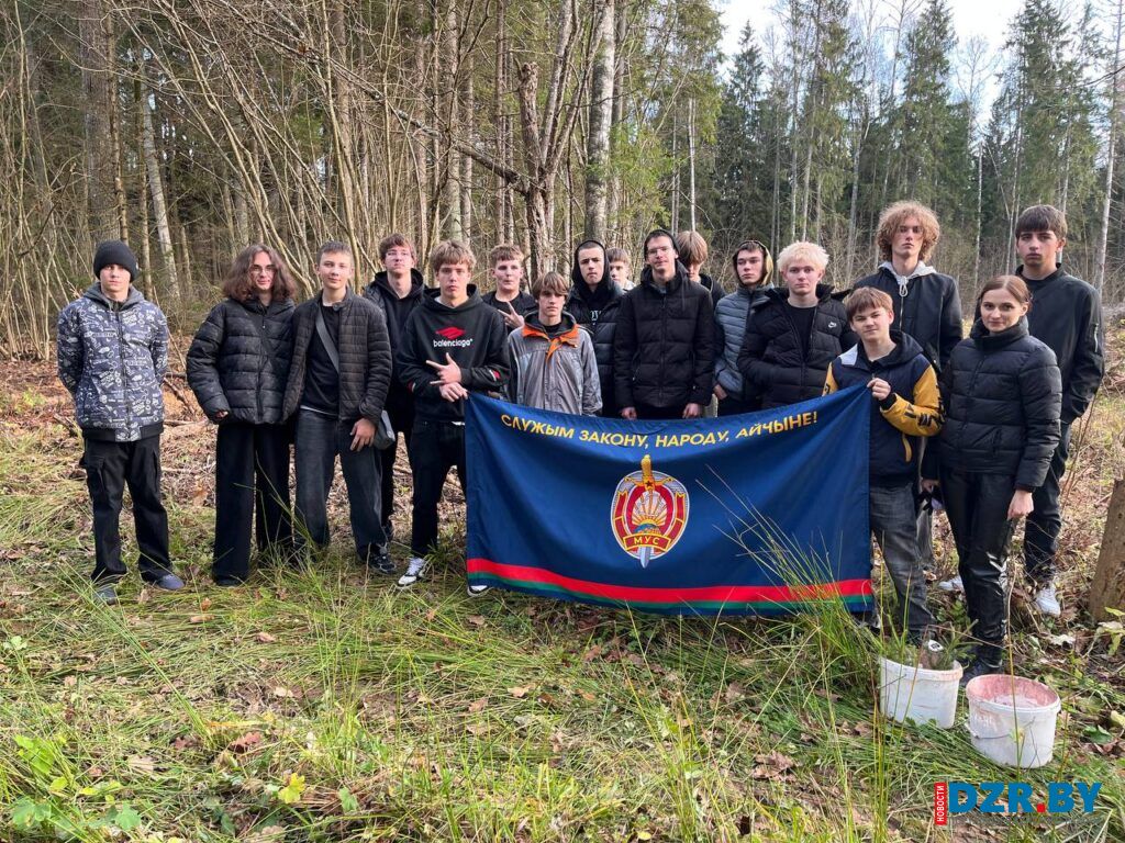 Более сотни елей высадили подростки и правоохранители в Дзержинском районе