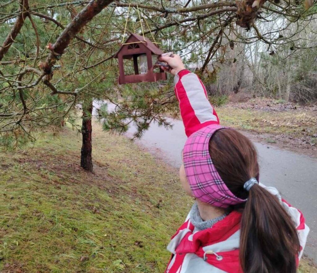 Больше десятка кормушек для птиц появилось в д. Полоневичи