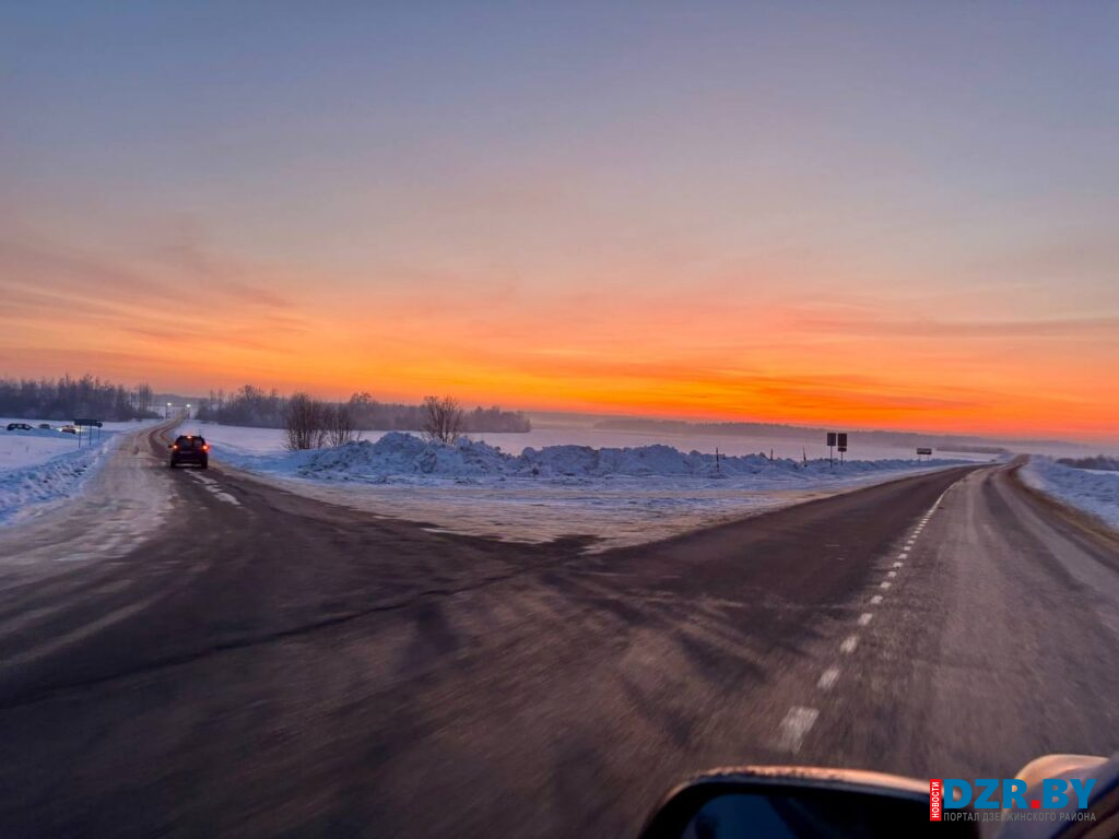 Житель Держинска поделился фотографиями закатов и видами зимней природы