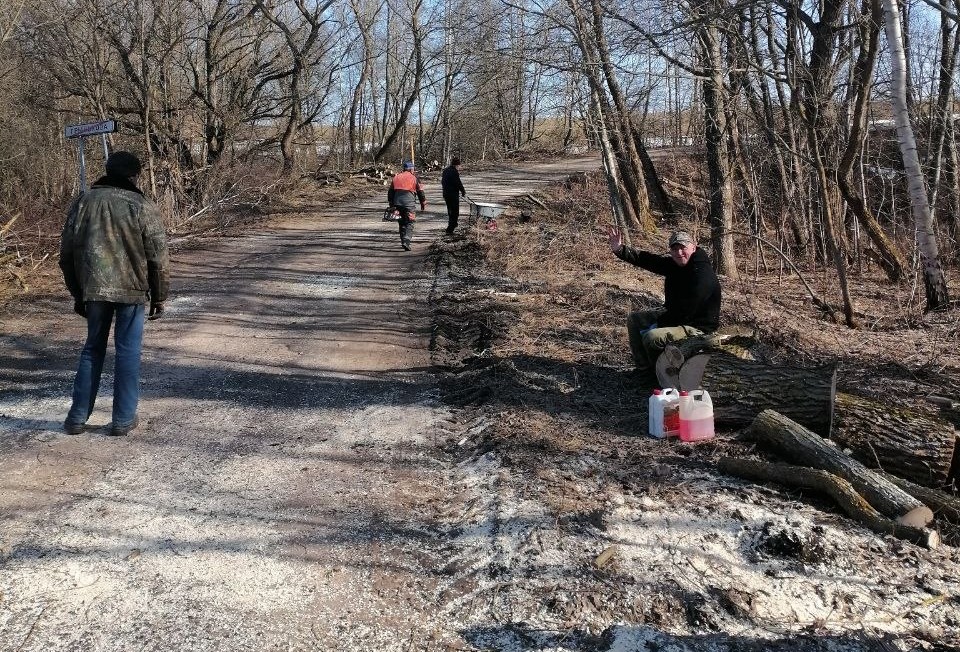 Безопасность на дорогах: в Гриньково провели субботник по обрезке деревьев при участии ГАИ и лесхоза