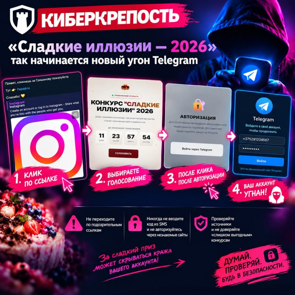«Сладкие иллюзии-2026»: в Telegram набирает обороты фишинговая схема угона аккаунтов